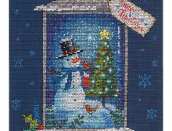 Набор для вышивания DIMENSIONS 70-08987 Фонарь снеговика 22,8 х 30,4 см