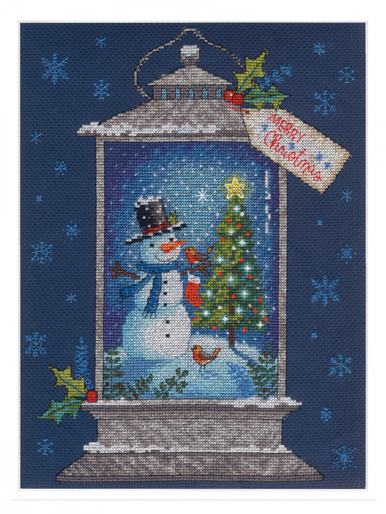 Набор для вышивания DIMENSIONS 70-08987 Фонарь снеговика 22,8 х 30,4 см