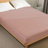 Простыня на резинке из сатина SAILID SL-20-140 бежево-розовая 140х200х25