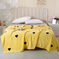 Плед из микрофибры CRISTELLE FLAMENCO сердечки на желтом 150х200