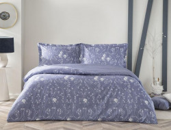 Постельное белье сатиновое TAC HAPPY DAY JEANNE синее евро