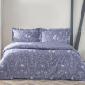 Постельное белье сатиновое TAC HAPPY DAY JEANNE синее евро