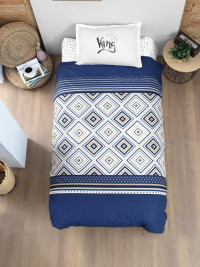 Постельное белье подростковое из ранфорса KARVEN YOUNG STYLE N022/1 LITTLE KING BLUE V-1 50х70 (1шт), 70х70 (1шт)