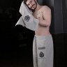 Набор мужской для ванной и сауны велюровый KARNA KORAL светло-серый