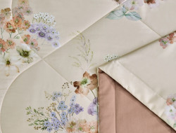 Постельное белье с летним одеялом из египетского хлопка Premium ASABELLA Кофейная поляна 50х70 (2шт) 1,5-спальное