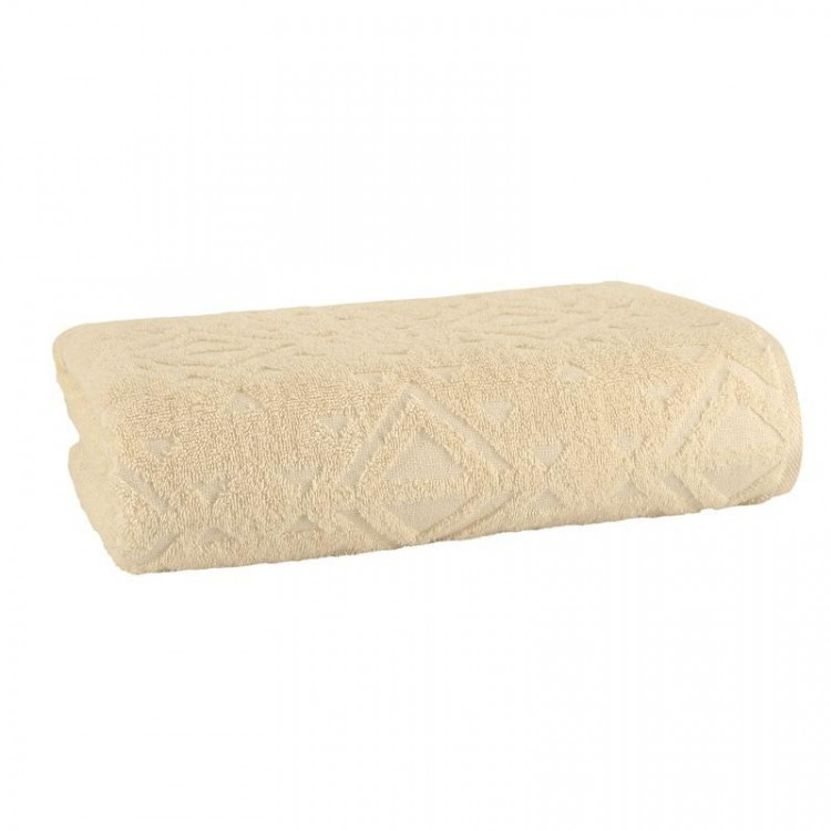 Полотенце махровое TAC JACQUARD BEIGE бежевое 50х90