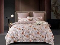 Постельное белье из египетского хлопка Premium ASABELLA Кофе в постель 50х70 (1шт) и 70х70 (1шт) 1,5-спальное