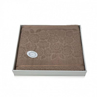 Плед из хлопка махровый KARVEN P958 ROSE V6 капучино 160х220