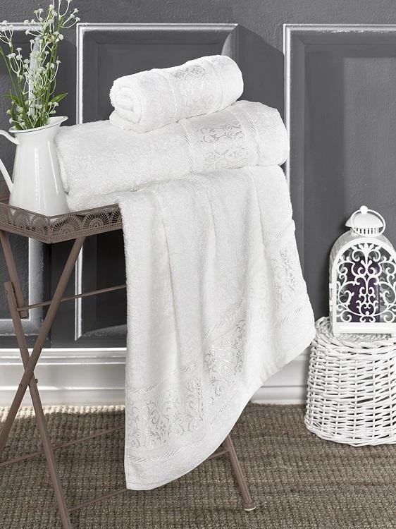 Полотенце бамбуковое с хлопком KARNA ARMOND кремовое 70х140