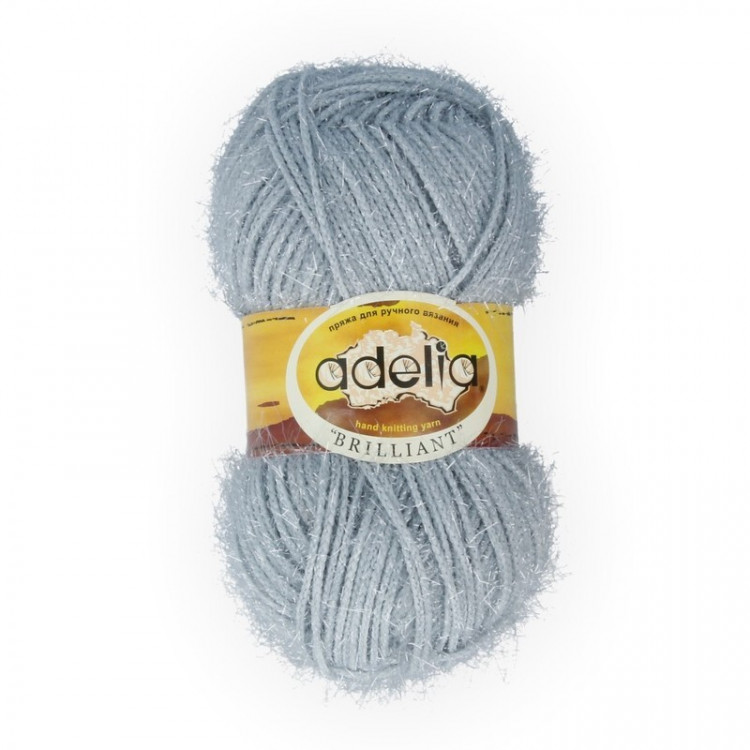 Пряжа ADELIA BRILLIANT №11 серая 100% полиэстер, 10 шт х 50 гр, 90 м +/- 5 м