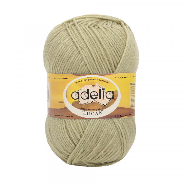 Пряжа ADELIA LUCAS №28 бледно-зеленая 70% шерсть, 30% акрил, 5 шт х 100 гр, 218 м +/- 10 м