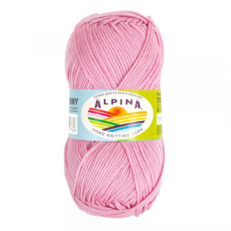Пряжа ALPINA TOMMY №012 светло-розовая 100% микнес 10 шт х 50 гр, 130 м +/- 10 м