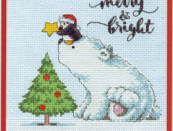 Набор для вышивания DIMENSIONS 70-08990 Рождественский медведь 15 х 15 см