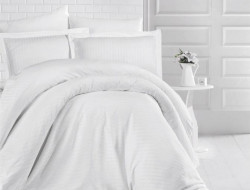 Постельное белье из страйп-сатина KARVEN N026 CIZGILI WHITE 50х70 (2шт), 70х70 (2шт) семейное
