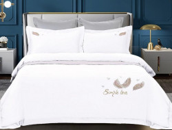 Постельное белье из сатина с вышивкой KARVEN N005-654 50х70 (2шт), 70х70 (2шт) семейное