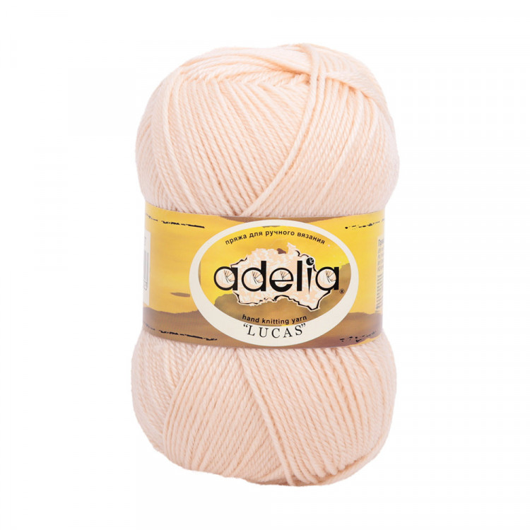 Пряжа ADELIA LUCAS №27 светло-бежевая 70% шерсть, 30% акрил, 5 шт х 100 гр, 218 м +/- 10 м