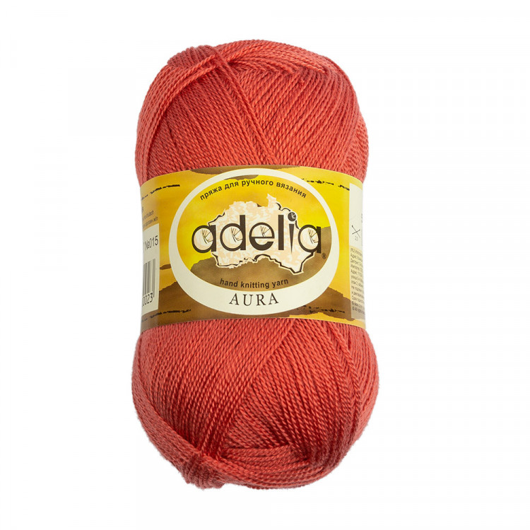 Пряжа ADELIA AURA №015 светло-кирпичная 100% акрил, 10 шт х 50 гр, 250 м +/- 5 м