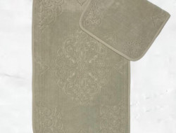 Набор ковриков для ванной хлопковый KARVEN KV423 ALA светло-бежевый 50х60 (1шт), 60х100 (1шт)