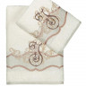 Комплект махровых полотенец с вышивкой KARNA ADVEN кремовый 50х90 (1шт), 70х140 (1шт)