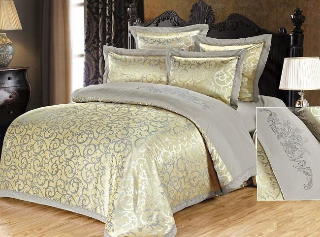 Постельное белье жаккардовое с вышивкой SILK PLACE 019-4-1521 1,5-спальное 50х70 (2шт)