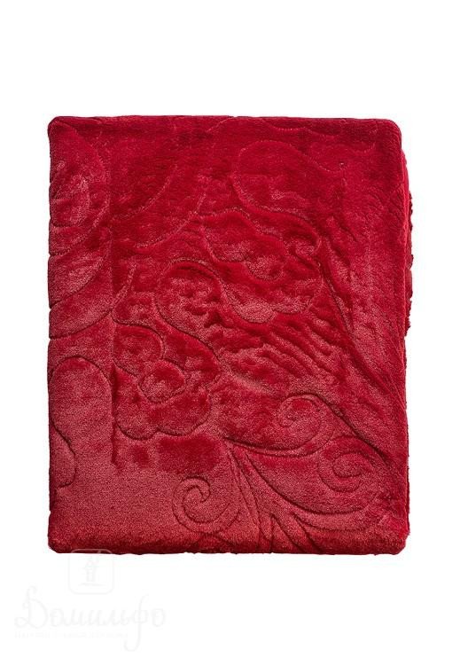 Покрывало из искусственного меха CLORIS ЛЮКС V2 бордовое 220х240Н