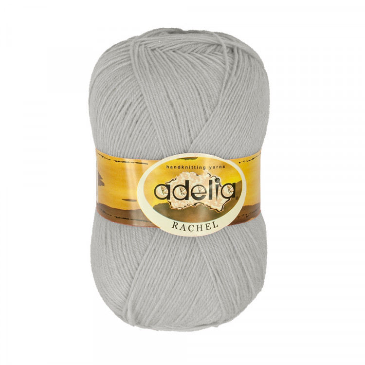 Пряжа ADELIA RACHEL №18 светло-серая 90% шерсть, 10% полиэстер, 5 шт х 100 гр, 400 м +/- 15 м