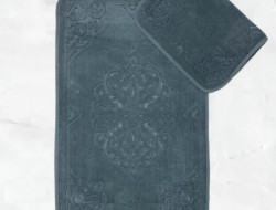 Набор ковриков для ванной хлопковый KARVEN KV423 ALA темно-серый 50х60 (1шт), 60х100 (1шт)