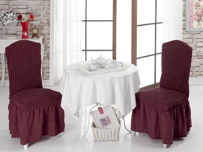 Набор чехлов на стулья KARNA бордовый (2шт)