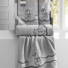 Комплект махровых полотенец с вышивкой KARNA ADVEN светло-серый 50х90 (1шт), 70х140 (1шт)