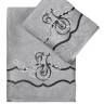 Комплект махровых полотенец с вышивкой KARNA ADVEN светло-серый 50х90 (1шт), 70х140 (1шт)