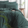 Постельное белье из хлопка KARNA STONEWASH темно-зеленое евро