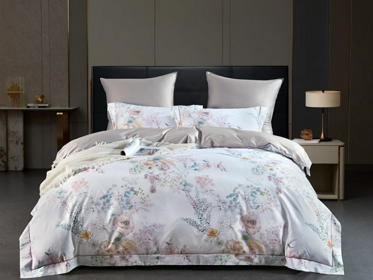 Постельное белье из египетского хлопка Premium ASABELLA Цветочный шепот 50х70 (2шт) и 70х70 (2шт) евро