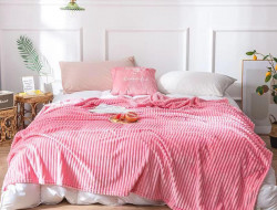 Плед однотонный фланелевый TANGO STRIPE ST-14 розовый 200х220