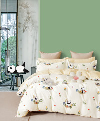 Постельное белье из твил-сатина TANGO панда на полянке 50х70 (2шт) 2-спальное