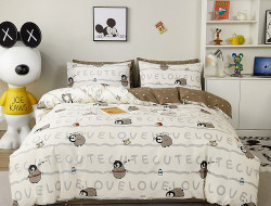 Постельное белье из сатина TANGO пингвины 50х70 (2шт) 1,5-спальное