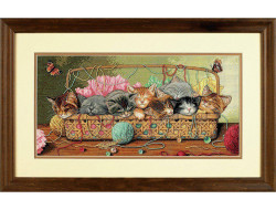 Набор для вышивания DIMENSIONS 35184 Котята в корзинке 46x23 см