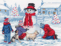 Набор для вышивания DIMENSIONS 70-08993 Лепим снеговика 17 х 12 см