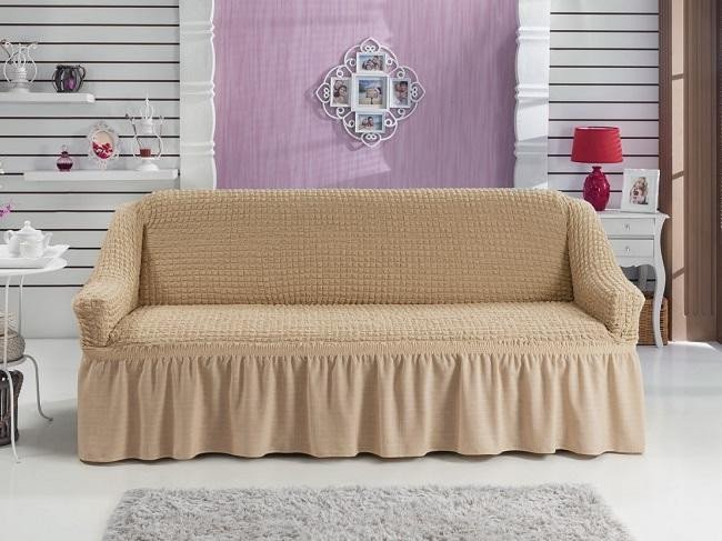 Чехол на двухместный диван BULSAN бежевый