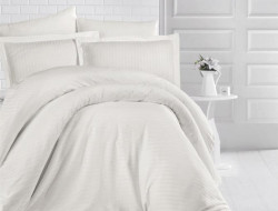 Постельное белье из страйп-сатина KARVEN N020 CIZGILI EKRU 50х70 (1шт), 70х70 (1шт) 1,5-спальное