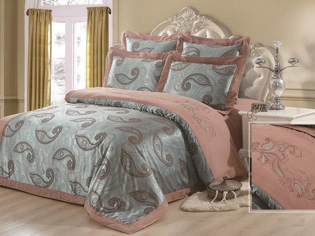 Постельное белье жаккардовое с вышивкой SILK PLACE 067-4-1521 1,5-спальное 50х70 (2шт)