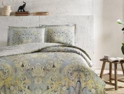 Постельное белье сатиновое TAC HAPPY DAY GISELLE кремовое евро