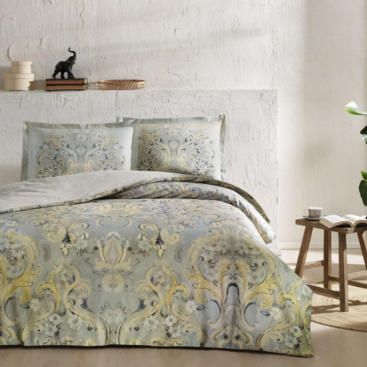 Постельное белье сатиновое TAC HAPPY DAY GISELLE кремовое евро