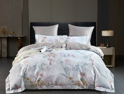 Постельное белье из египетского хлопка Premium ASABELLA Цветочный шепот 50х70 (2шт) и 70х70 (2шт) семейное