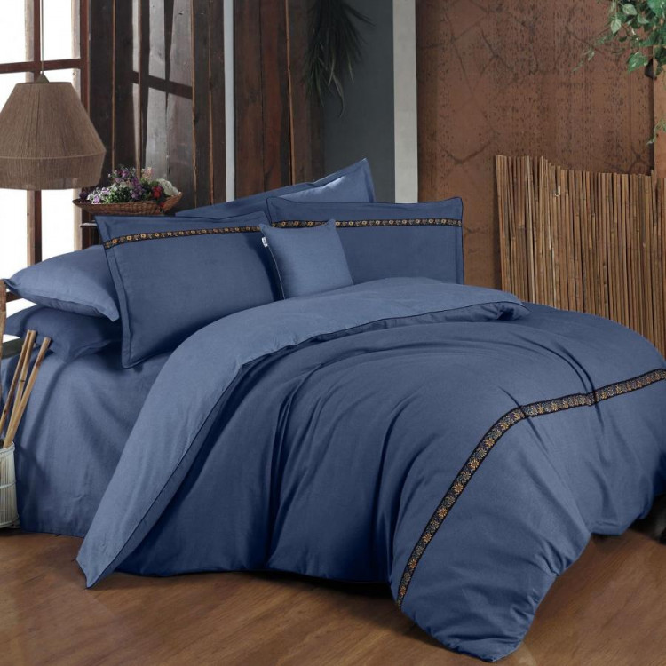 Постельное белье из фланели SAREV ENRIKE MAVI семейное