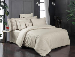 Постельное белье из страйп-сатина де люкс SAREV SPORT CHIC 260TC N305 JACQUARD STRIPE V2-BEJ 50х70 (2шт), 70х70 (2шт) семейное