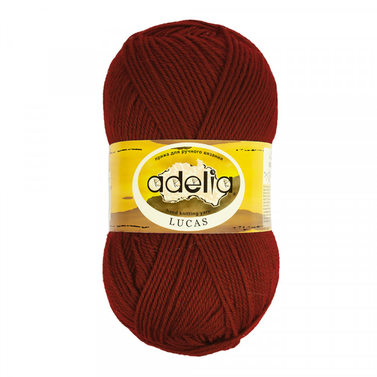 Пряжа ADELIA LUCAS №08 темно-терракотовая 70% шерсть, 30% акрил, 5 шт х 100 гр, 218 м +/- 10 м