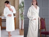 Халат из микрокоттона KARNA MORA кремовый XL