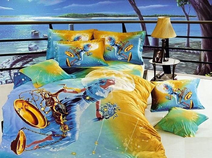 Постельное белье из сатина TANGO ЗНАКИ ЗОДИАКА ВЕСЫ 50х70 (2шт) и 70х70 (2шт) евро