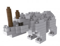 Конструктор пластиковый ПОДЕЛКИН PLK-01 №10 Носорог 119 элементов