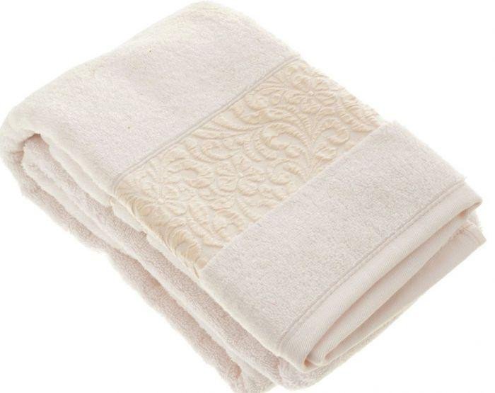 Полотенце махровое из бамбука и хлопка ISSIMO VALENCIA пудра 50х90